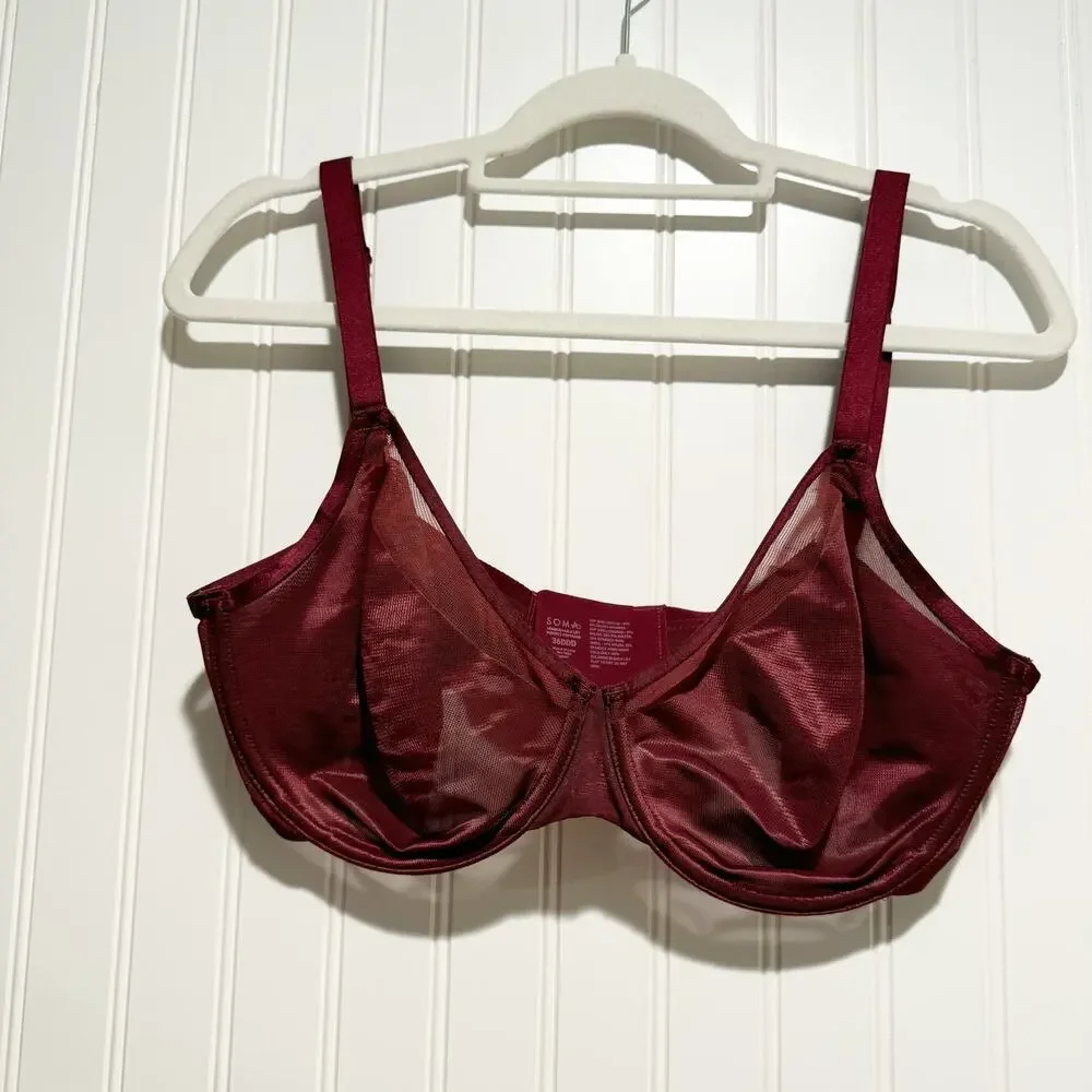Soma Unbelievable Lift Perfect Coverage Bra Underwire Plum Velvet NEW 36DDD